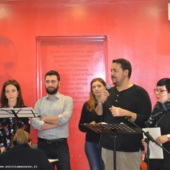 “Le Occasioni”, Giulia Marini e Matteo Tuveri con gli attori Dreh Busu, Giulia Maoddi e Daniele Floris e Ilaria Varsi